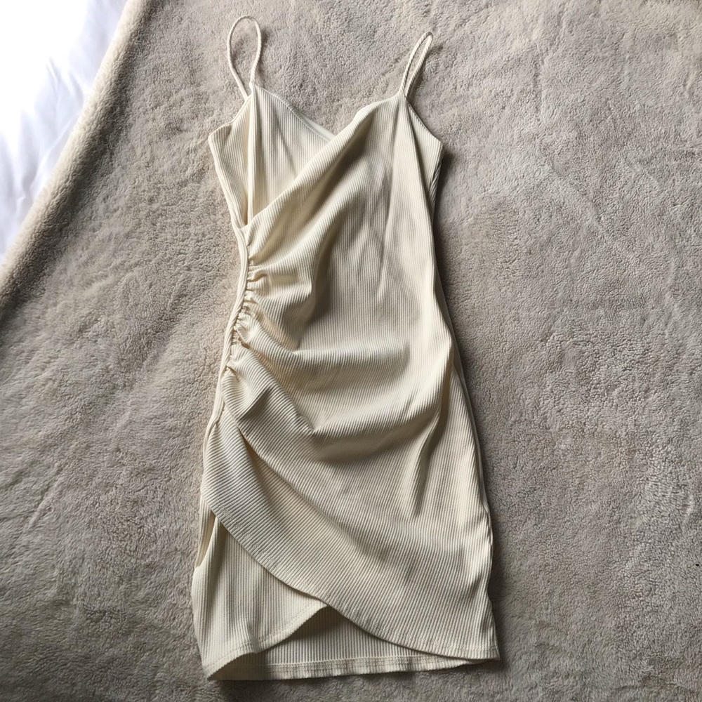Ivory Cinched Waist Dress
